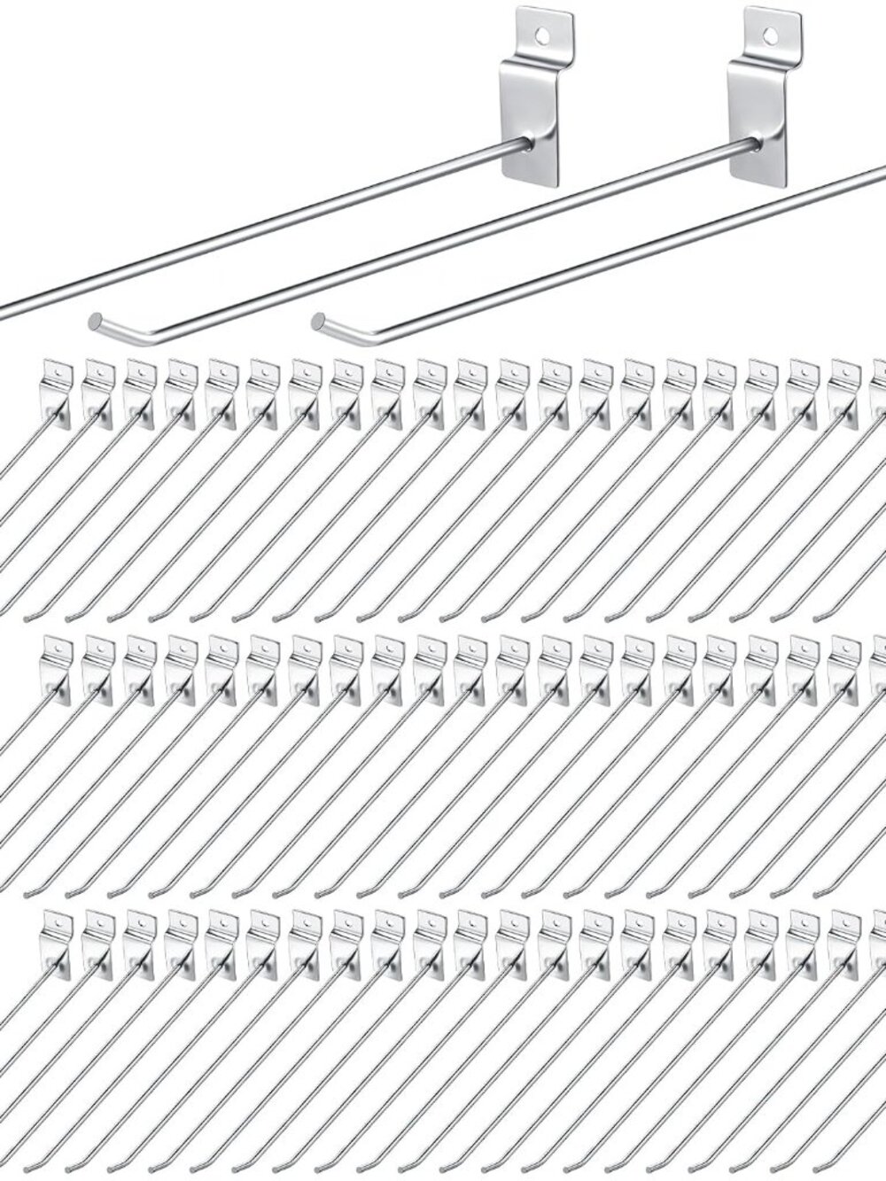 100 Pack Heavy Duty Slatwall Hooks Metal for Garage, 10 Inch